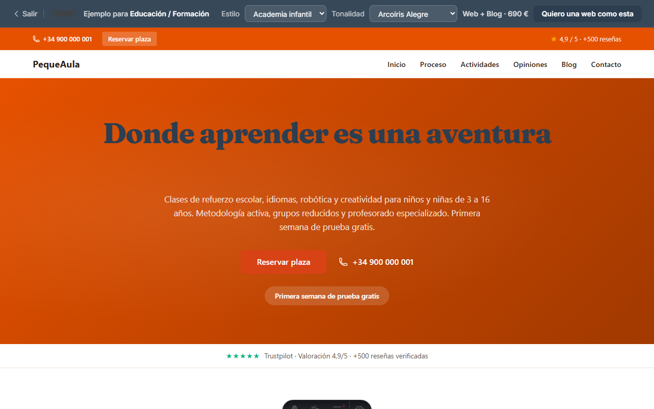 Demo para Educación / Formación